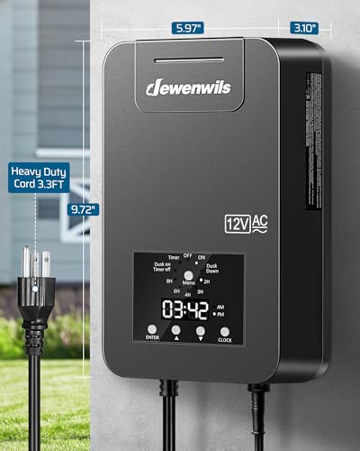 DEWENWILS 300W Low Voltage Transformer with Photocell Sensor & Timer - style: 300W