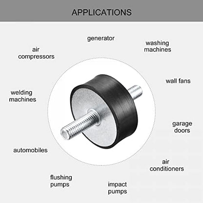 uxcell Rubber Mounts 4pcs M10x28mm Male Vibration Isolator Shock Absorber D50mmxH20mm - size: M8x28x50x20mm