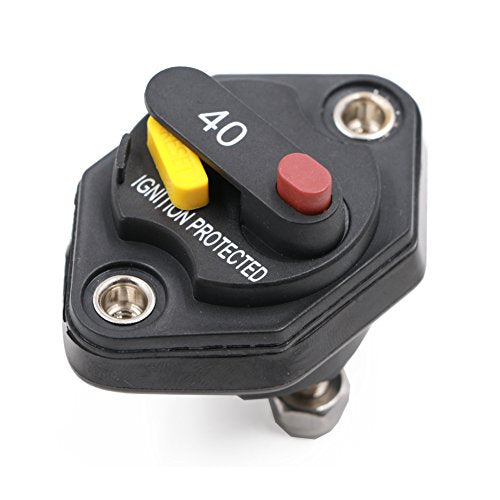 40A Circuit Breaker Manual Reset, Mid Range Mini Fuse DC 12-32V - size: Panel Mount-40A