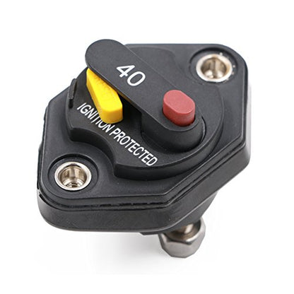 40A Circuit Breaker Manual Reset, Mid Range Mini Fuse DC 12-32V - size: Panel Mount-40A