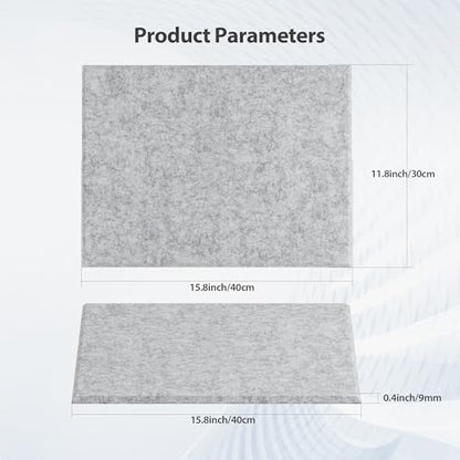 12 Pack Rectangle Acoustic Panels Self Adhesive Sound Proof Foam - color: Silver/Gray, size: Rectangle 16×12in 12pcs