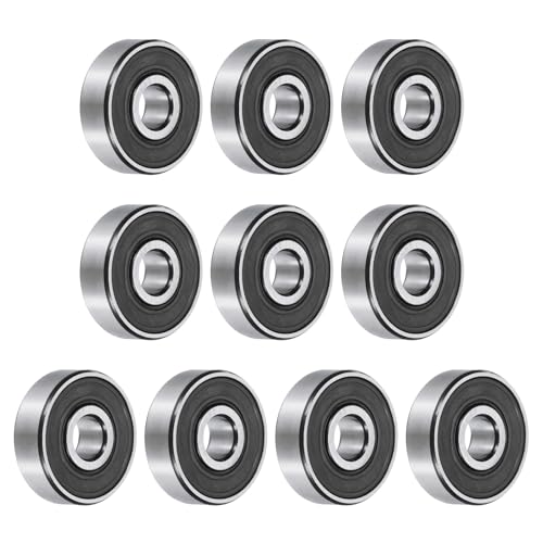 uxcell 10pcs 626-2RS Bearing 6x19x6mm, Chrome Steel Double Rubber Seals Miniature Bearing, Lubricated Deep Groove Ball Bearings, P6 (ABEC 3) - size: 626-2RS