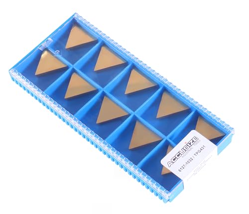 Accusize TPG431 TiN Coated Carbide Inserts, 1/2 in IC, 3/16 in Thick - size: TPG431