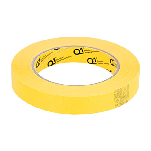 Q1 - 3/4 inch (18mm X 55m) Premium High Performance Automotive Yellow Masking Tape - High Temperature - 1-Roll - color: 1-Roll, size: 3/4 Inch