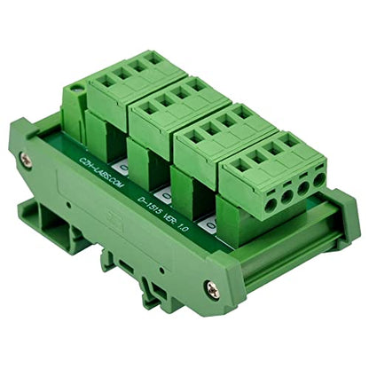 Slim DIN Rail Mount 10A/300V Pluggable Screw Terminal Block Distribution Module (5x4 Position) - style: 5x4 Position