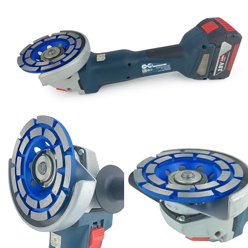 NBB Diamond Surface Grinding Wheel Diamond Cup Grinding Disc Double Row Cutters 4,5" with 7/8" bore General Purpose Grinding Dry or Wet for Stone Concrete Granite Marble Ceramic Tile Cement - style: Double 115mm