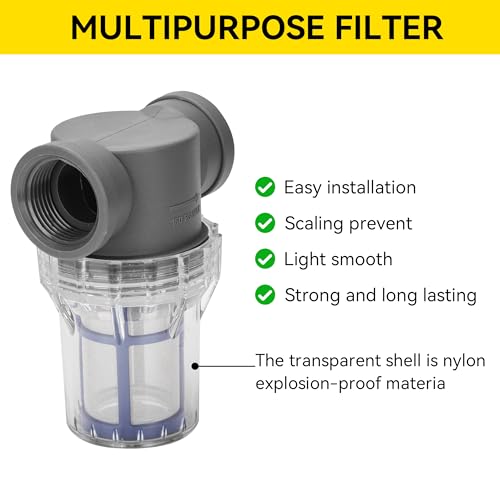 1'' Female NPT in-Line Strainer - Garden Hose Filter for High Pressure Washer, Sediment Filter with 100 Mesh Stainless Steel Screen (1'' 100 Mesh) - style: 1'' 100Mesh