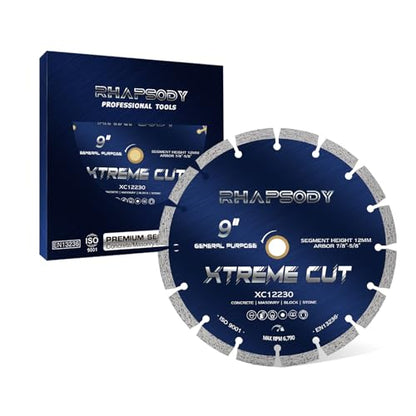 RHAPSODY 9 Inch Diamond Saw Blade,Segmented General Purpose Blade - color: Segmented Blade, size: 9Inch