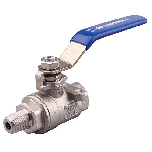 DERNORD Full Port Ball Valve 1/4 Inch - Male x Female Stainless Steel 304 Heavy Duty for Water, Oil, and Gas,1000WOG (1/4 Inch NPT) - size: 1/4 Inch NPT, style: Pack of 1