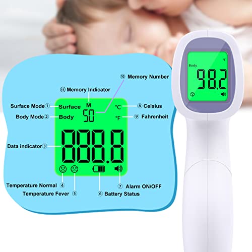 Digital Thermometer for Adults and Kids, No Touch Forehead Thermometer - color: Purple