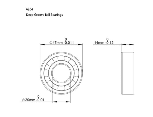 6204-ZZ Bearing 10 Pack Double Sealed Deep Groove Ball Bearings,20x47x14mm,Pre-Lubricated for High RPM (ZZ, 6204) - size: 6204, style: ZZ