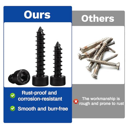 Hex Socket Head Screws, 550 Pack, M3x6/8/10/12/14/16/18/20/25/30mm, Stainless Steel, Full Thread Self Tapping Bolts for Furniture Machinery Electrical Appliances