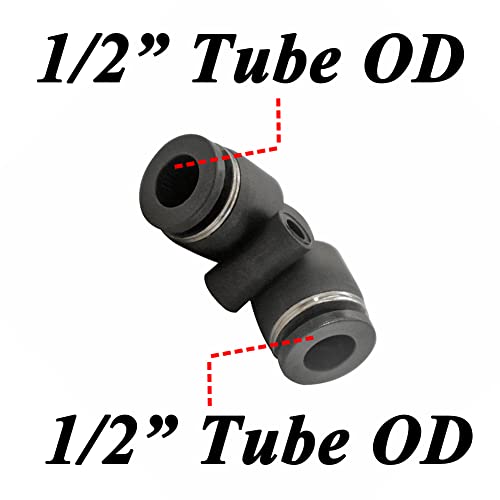 Pneumatic Elbow Push to Connect Air Fittings 1/2" Tube OD PV-1/2 (Pack of 10) - size: 1/2" OD, style: Elbow