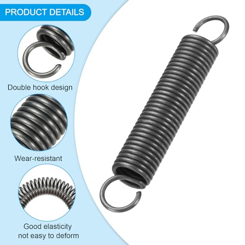 PATIKIL Extension Spring, 1pcs Wire Diameter 0.1", OD 0.8", Free Length 4.7" Spring Steel Dual Hook Tension Springs for Lawn Tractor Home Repairs DIY, Grey - size: 2.5*20*120mm