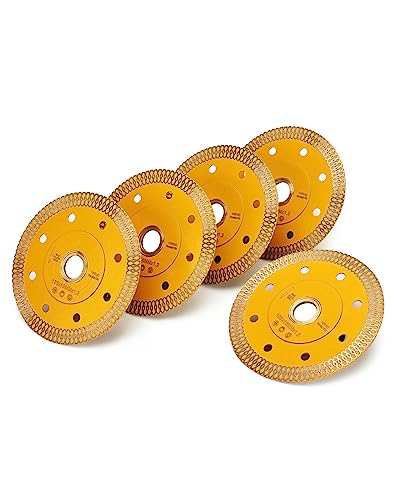 5Pcs/Box 4 Inch Super Thin Porcelain Saw Blade Tile Blades for Cutting Granite Marbles Tiles (4-5pcs)… - size: 4 inch-5