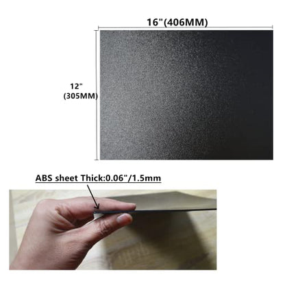 Black ABS Plastic Sheets- 0.060" Thick,12" x 16", 6 Pack for Laser Cutting, and Moldable - color: Black, size: 12" x 16"
