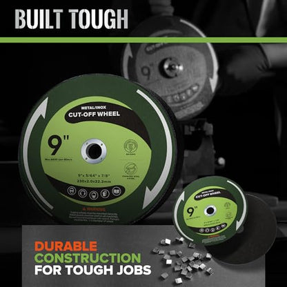 25PCS 9" Cut Off Wheels 9" x.075 x7/8" Metal & Stainless Steel Cutting Discs for Angle Grinder - style: 9 inch