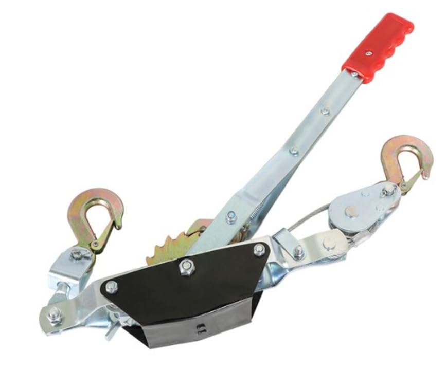 2 Ton Hand Winch Power Puller, 4000 LBS Come Along Cable Puller with Steel Cable & 2 Hooks, Heavy Duty Manual Winch for Towing
