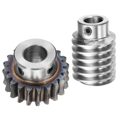 uxcell #45 Steel Worm Gear Set 20T 1.5 Module 20:1 Reduction Rate, Right Rotation Drive Gear Box Wheel Reduce Transmission Part (Gear-12mm Bore 33 mm OD, Rod 12mm Bore) - size: 12x33x12mm, style: 20:1