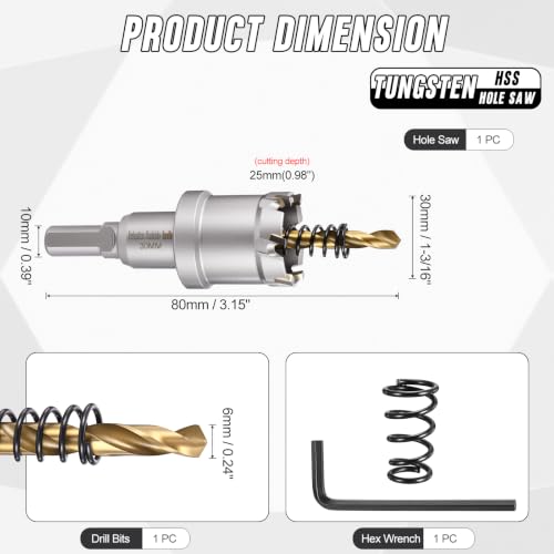 1-3/16" 30mm Hole Saw Tungsten Carbide TCT Hole Cutter W/Drill Bit - size: 30mm (1-3/16")