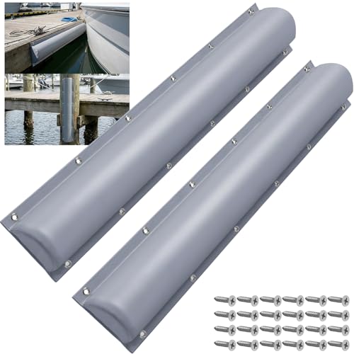 Dock Bumper,Semicircle Dock Bumper Guard with Stainless Steel Screws,Boat Dock Bumper,Dock Bumpers Marine for Docking Edges, Piling, Vertical Poles, Horizontal Decks or Piers(2Size,4Color) - color: Grey, size: 58Inch-2Pack