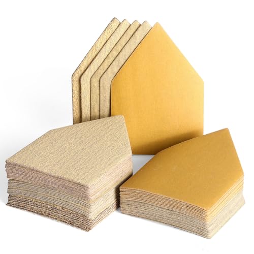 POLIWELL Orbital Triangle Sanding Sheets 100PCS 3.5x2.5 Hook & Loop - style: MIX