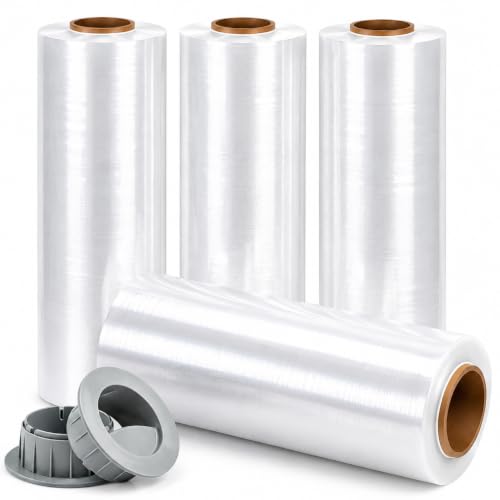 Stretch Wrap Film 18 Inch 1500 FT, 4 Pack, 80 Gauge Shrink Wrap - size: 18IN-Clear-4 Rolls