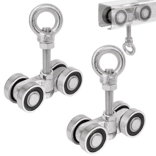 BiJun 4 Wheel Trolley Assembly,650lbs Heavy Duty for 1-5/8" Strut Channel - color: Galvanized steel