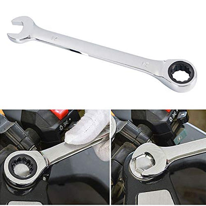 SaferCCTV Wrench Metric 21mm 22mm 24mm Ratcheting Wrench Set,Reversible Ratcheting Combination Wrench,Open Ended Ratchet - size: 21mm 22mm 24mm