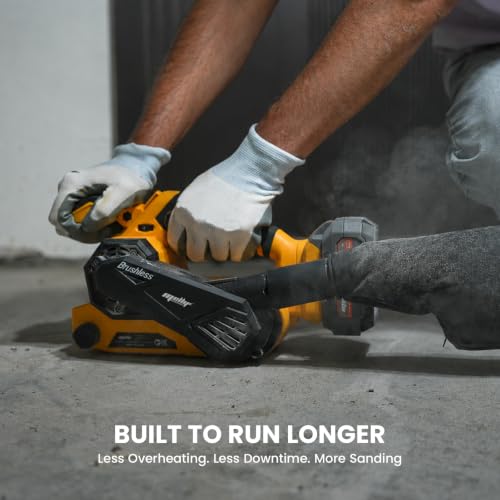 Upgraded Brushless Belt Sander Compatible with Dewalt 20V Battery - color: Yellow