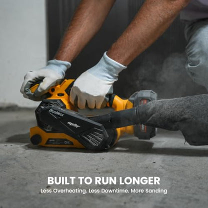 Upgraded Brushless Belt Sander Compatible with Dewalt 20V Battery - color: Yellow