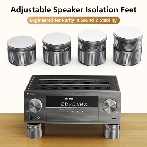 Height Adjustable Speaker Feet, Leveling Feet, 4 Pack Gray - color: Grey