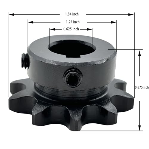 #40 Roller Chain Sprocket Type B 5/8 inch Bore 10 Tooth, Hardened Antirust 1045 Steel Drive Sprockets 40B10-5/8