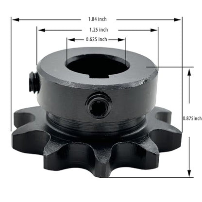 #40 Roller Chain Sprocket Type B 5/8 inch Bore 10 Tooth, Hardened Antirust 1045 Steel Drive Sprockets 40B10-5/8