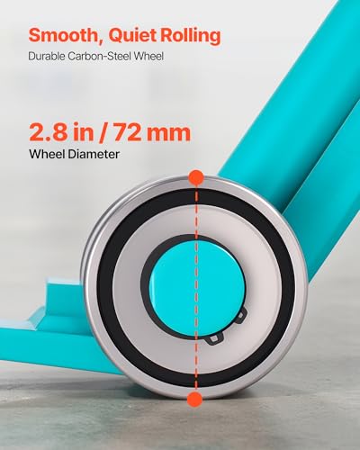 VEVOR Prylever Bar, 4T/8818LBS Load Capacity, 4.5FT Length Steel Handle Lever Dollyr with 2.8'' Wheels for Large Pallets, Heavy Items, Concrete Blocks, Heavy Duty Equipment Handling - size: 4T-4.7FT
