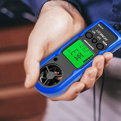 Digital Anemometer 65 mph, AIOMEST Mini Wind Speed Meter Gauge AI-816B