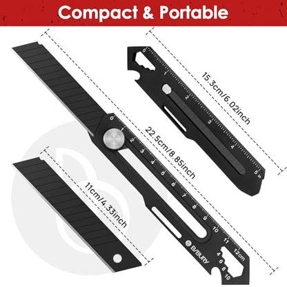 BIBURY 2 Pcs 18mm Retractable Utility Knife, Stainless Steel Box Cutter - color: Black
