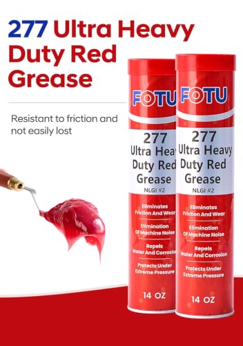 FOTU 277 Ultra Heavy-Duty Red Grease Tube,2-Pack 14oz Wheel Bearing Grease - size: 2-Pack