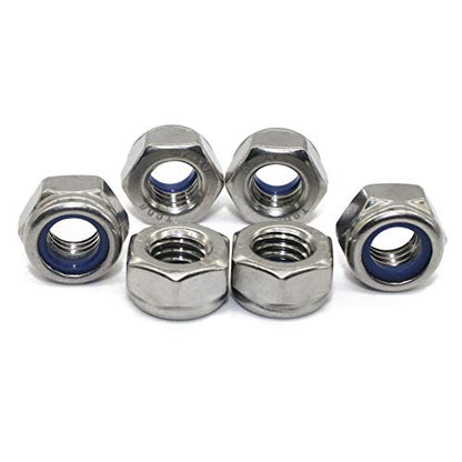 Fullerkreg M6 x 1mm Self-Locking Nylon Insert Hex Lock Nuts - size: M6 100Pcs