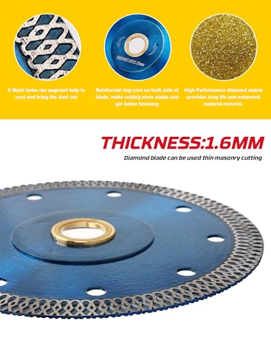 Ostek 6" Diamond Tile Blade,Super Thin Porcelain Cutting Blade for Granite Marble Ceramics Porcelain Tiles Cutting - size: 6"