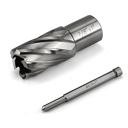 Annular Cutter JESTUOUS 7/8 Inch Cut Diameter 3/4 Weldon Shank 1 Cut Depth