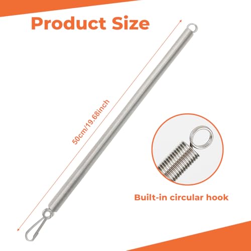 2PCS 20 Inch Screen Door Spring Long Extension Spring Closer with Snap Hooks for Self-Closing Garage Storm Screen Door Replacement Hardware