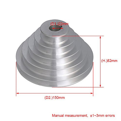 Mxfans Aluminum 22mm Bore Outter Dia 54-150mm 5 Step A Type V-Belt Pagoda Pulley Belt