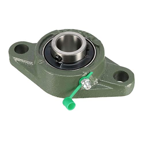 uxcell UCFL204 Flanged Pillow Block Bearing, 20mm Bore Diameter, Cast Iron/Chrome Steel, Set Screw Lock (Pack of 1) - size: 20mm