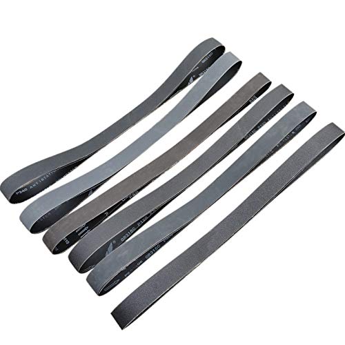 12 PCS 2 x 72 Inch Silicon Carbide Sanding Belts Assortment- 80, 120, 240, 400, 800, 1000 Grits Premium Sander Belts For Knife Sharpening and Metalworking - size: 2 x 72