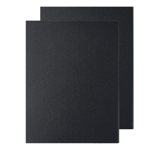ABS Plastic Sheet 1/8 Inch Thick 8" x 12" (2-Pack)，Black Rigid Moldable Panel with Different Surfaces (Textured Front & Smooth Back) for Structural Parts, Project Enclosures, and DIY Home Decor, etc. - size: 2P-8x12"