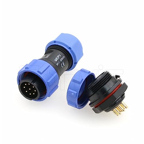 Weipu SP17 9 Pin Connector Waterproof IP68 Male Plug Female Socket Circular 6-10mm Cable Industrial Solar Electrical Connector - size: 9Pin 5A