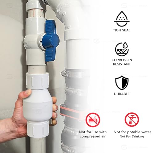 MIDLINE VALVE PVC Inline Check Valve for Backflow Prevention 1-1/4'' Solvent Connections White Plastic - size: 1-1/4 in.