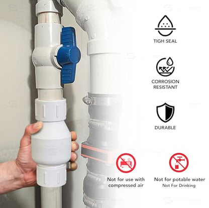 MIDLINE VALVE PVC Inline Check Valve for Backflow Prevention 1-1/4'' Solvent Connections White Plastic - size: 1-1/4 in.