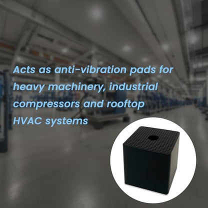4 Pack 2×2×2 Inch Thick Rubber Anti-Vibration Pads & Shock Absorbing Pads - size: 50X50X50mm